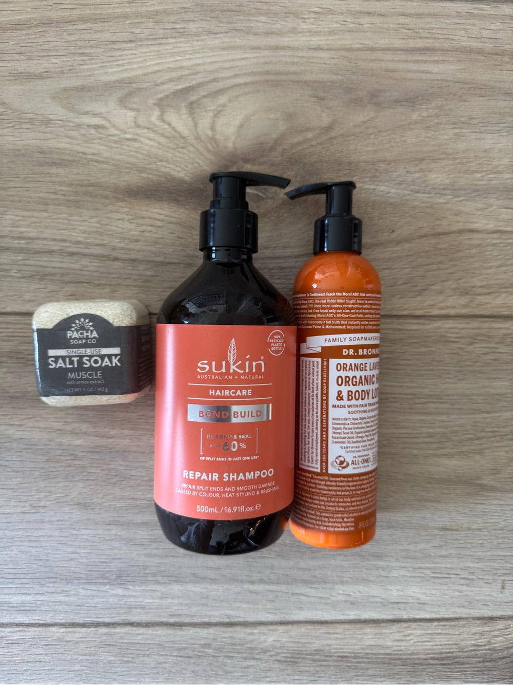Self-Care Bath & Body Lot: Sukin Shampoo, Dr. Bronner’s Lotion & Pacha Salt Soak